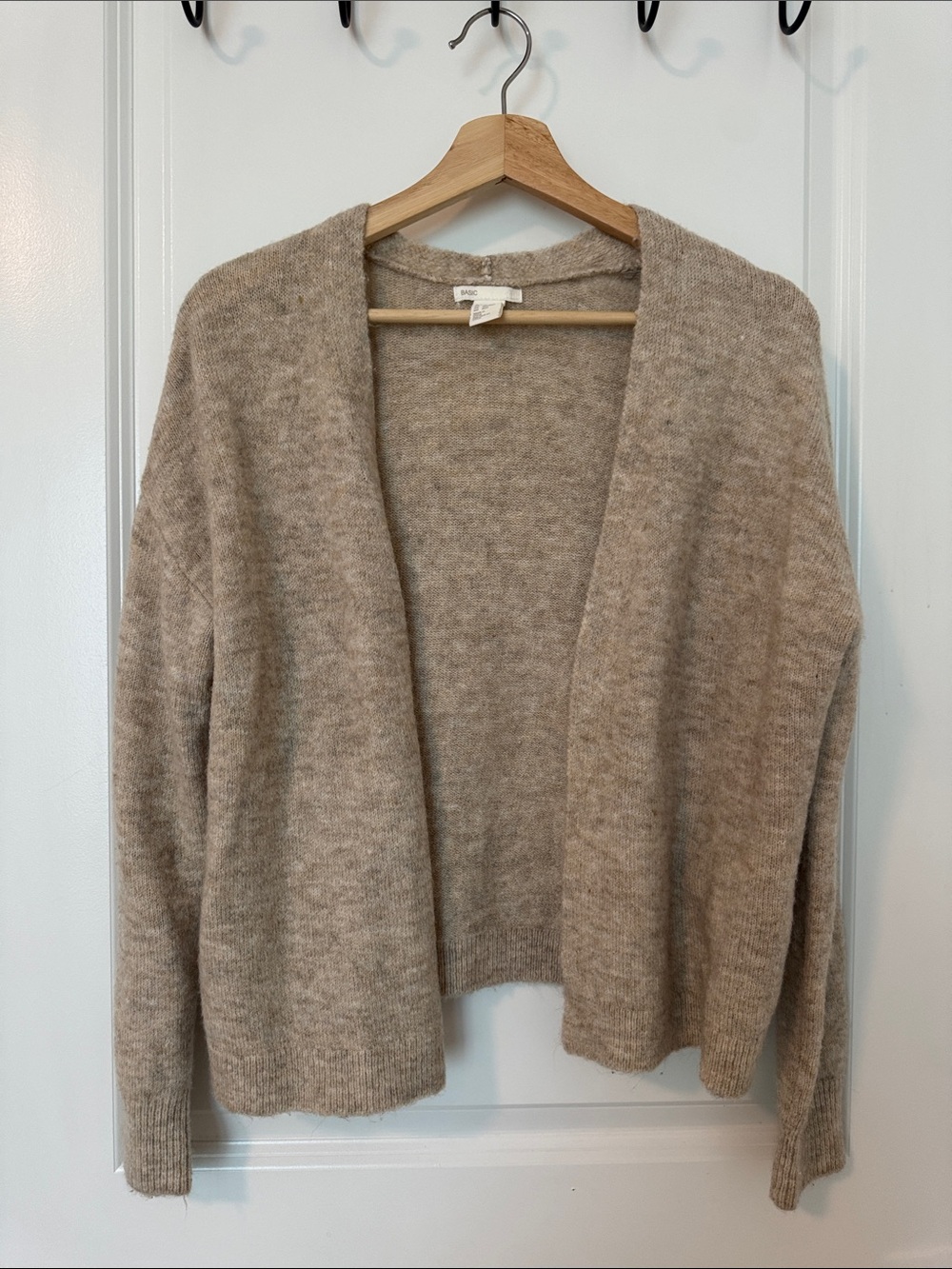 H&M Open-Front Cardigan in Light Beige
